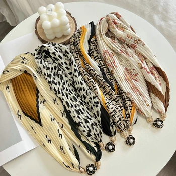 Модный шейный платок с магнитной пряжкой, однотонный шелковый шарф, Женская обтягивающая повязка на голову, сумка на запястье, шарфы, Ожерелье, аксессуары для женщин