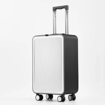 Открытый сбоку полностью алюминиевый дорожный багаж, компьютерная ручная кладь, модный чемодан trollley, открытый спереди, деловая металлическая коробка 20/24