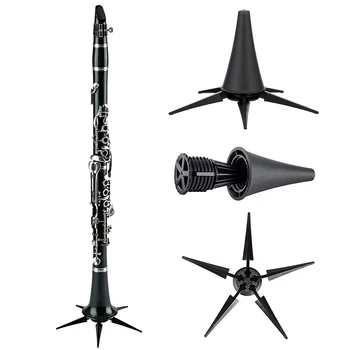 Переносная подставка для кларнета, подставка с 5 ножками, Многофункциональная для кларнетов A и B, Черные Аксессуары