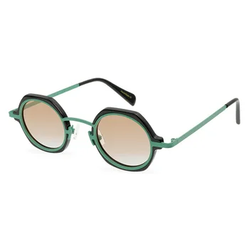 Персонализированные солнцезащитные очки Gradient Polygon Для мужчин, высококачественные круглые поляризованные очки для женщин, дизайнерские ацетатные очки по рецепту врача