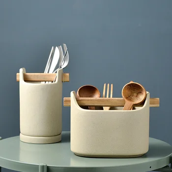 Полки для хранения керамических палочек для еды ручной работы, подставка для ложек, Креативные банки для хранения кухонных принадлежностей