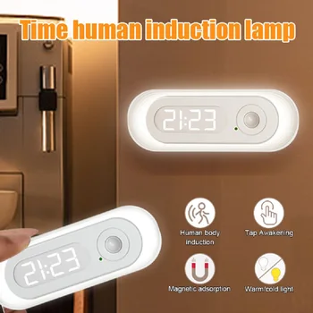 Светодиодный умный датчик движения, ночник, датчик силы тяжести, индикатор времени, защита глаз для лампы освещения шкафа в спальне