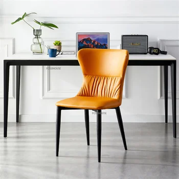 Скандинавская мебель Простые Тканевые обеденные стулья для столовой Домашний Свет Роскошный Кухонный стол Стул с креативной спинкой Обеденный стул