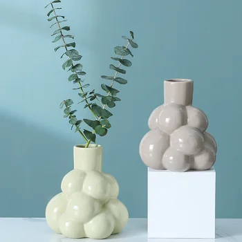 Скандинавские вазы Декор для дома в гостиной Декор для комнаты Керамические и фарфоровые Вазы для искусственных цветов Декоративные Статуэтки