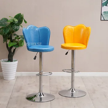 Скандинавские кухонные Барные стулья со спинкой Мебель для дома Креативный Подъемный Поворотный барный стул Современный минималистичный отель Высокие барные стулья GM