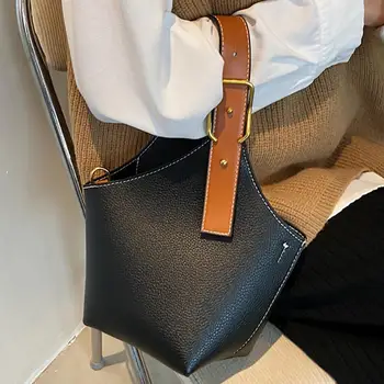 Сумка-тоут контрастного цвета 2021, Модная Новая Высококачественная Женская Дизайнерская сумка из Искусственной кожи, Дорожная сумка-мессенджер через плечо