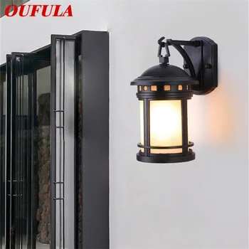 Уличный ретро-настенный светильник OUFULA Классические бра Light Водонепроницаемый IP65 LED для домашней веранды Виллы