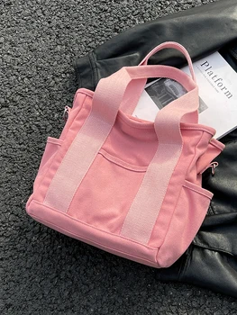 Холщовая сумка женская большой емкости 2023 новая летняя простая сумка-мессенджер на одно плечо портативная рабочая сумка-тоут