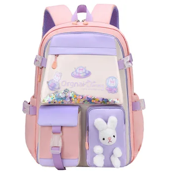 Школьная сумка для начальной школы, школьный рюкзак, сумка для девочек 1-6 лет, детская сумка, защита от гребня, снижение нагрузки, сверхлегкий детский рюкзак