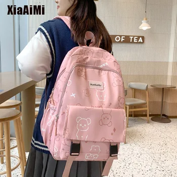 Школьный рюкзак для девочек, женские маленькие женские рюкзаки, трендовая сумка 2023 года, известный бренд, стильная ткань для девочек, Подростковая Открытая молодая